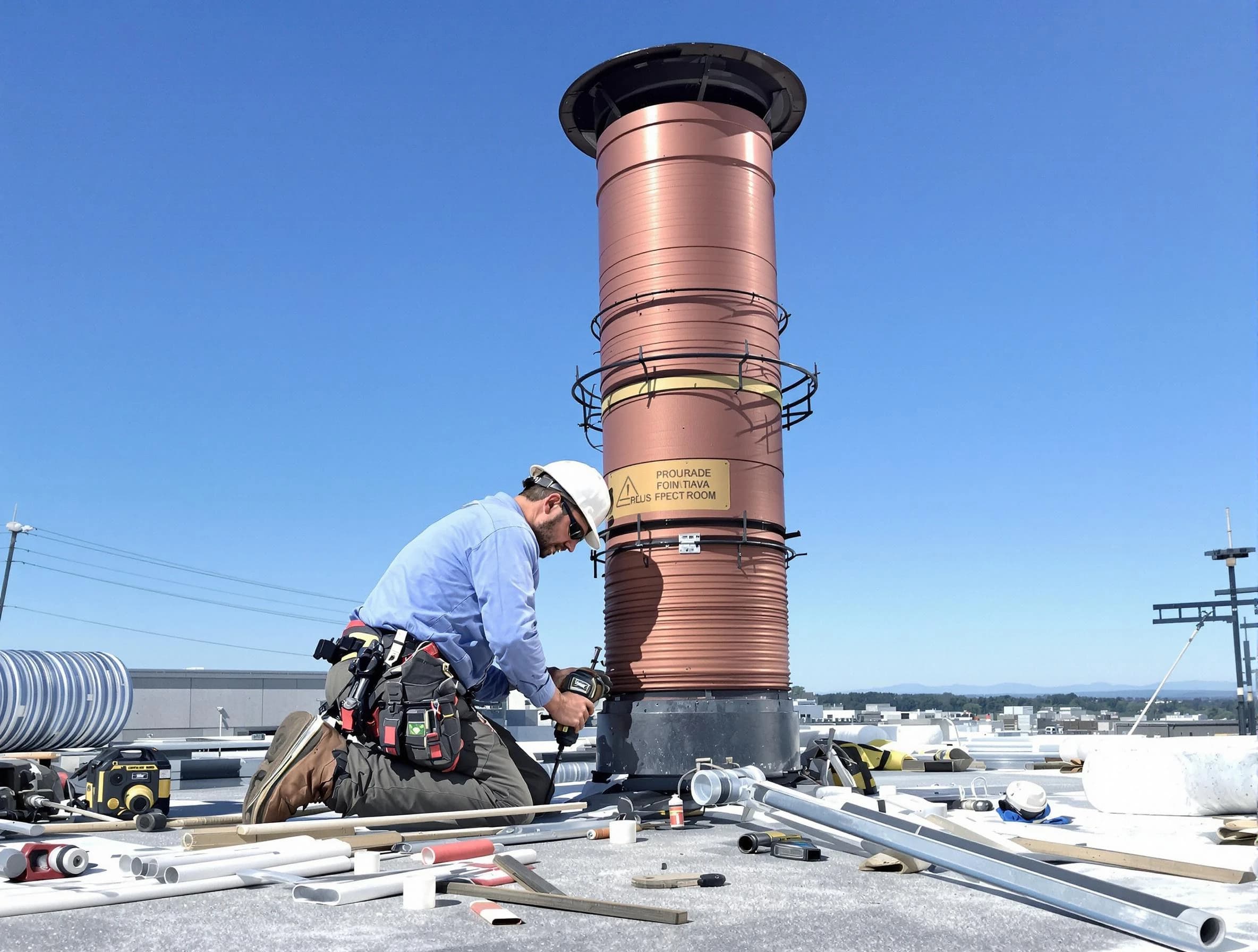 Installed chimney liner by Loveland Chimney Sweep in Loveland, CO