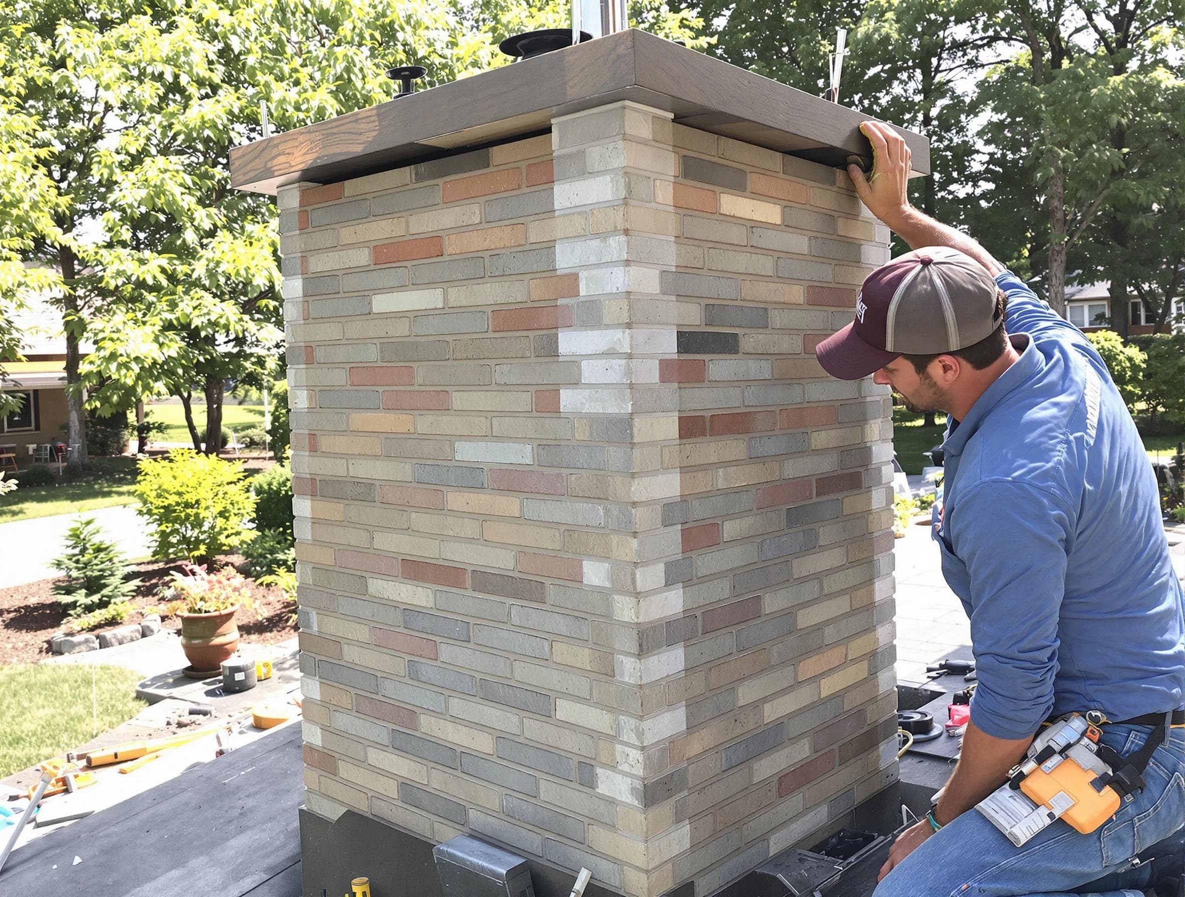 Loveland Chimney Sweep completing a modern chimney remodel in Loveland, CO