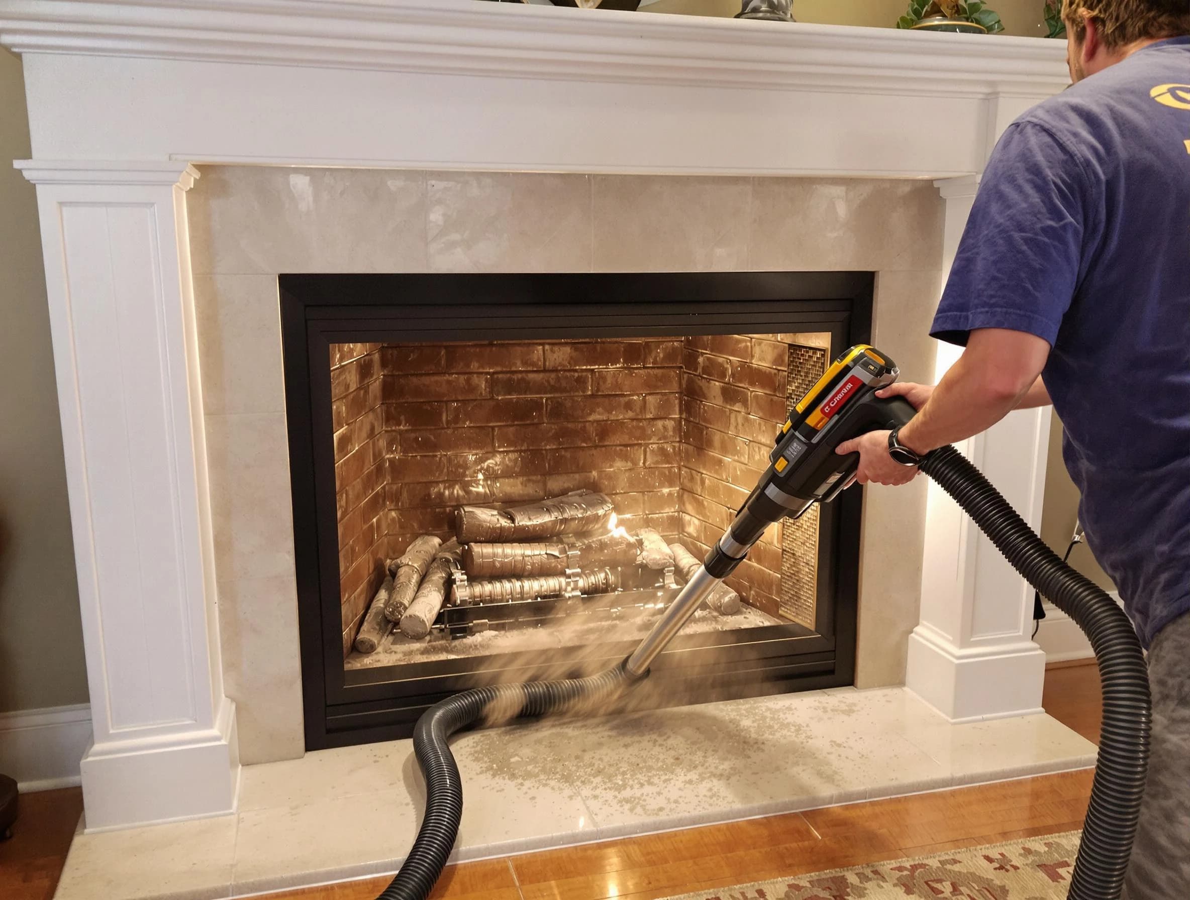 Fireplace cleaning performed by Loveland Chimney Sweep in Loveland, CO