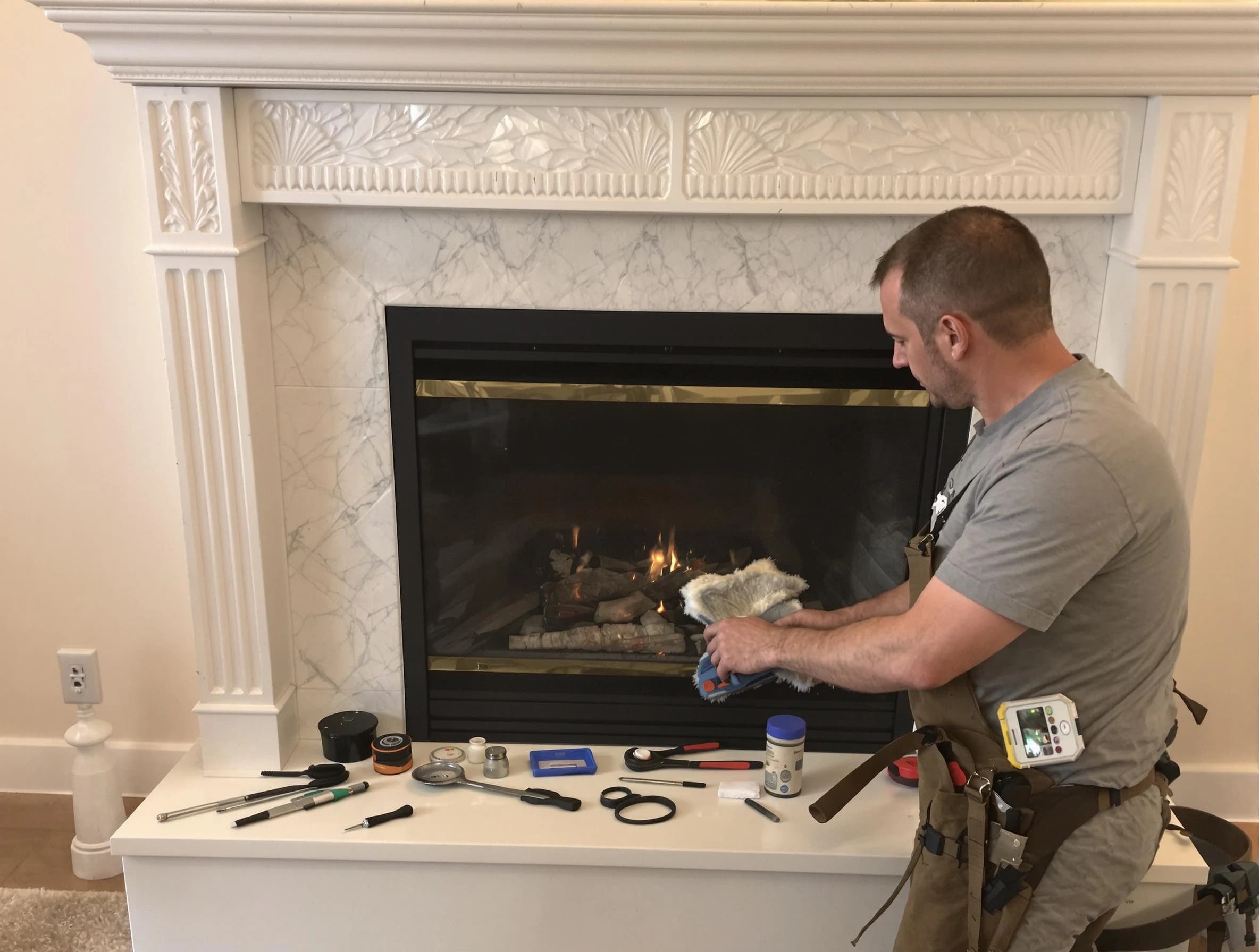 Loveland Chimney Sweep performing fireplace maintenance in Loveland, CO