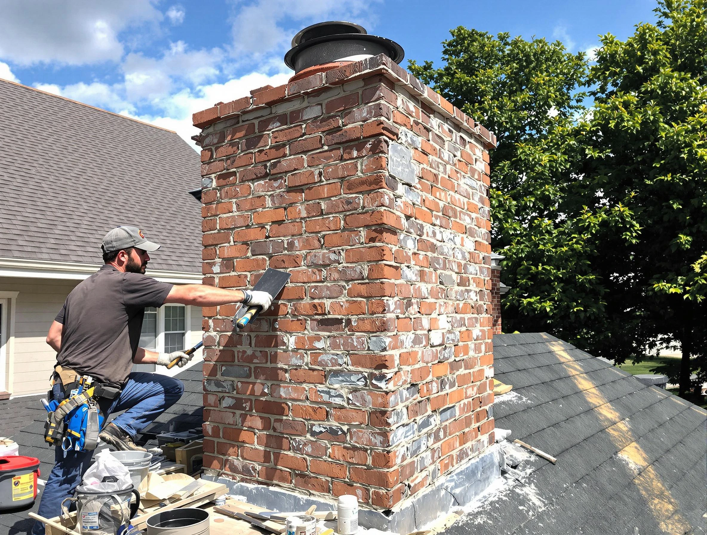 Completed chimney rebuild by Loveland Chimney Sweep in Loveland, CO