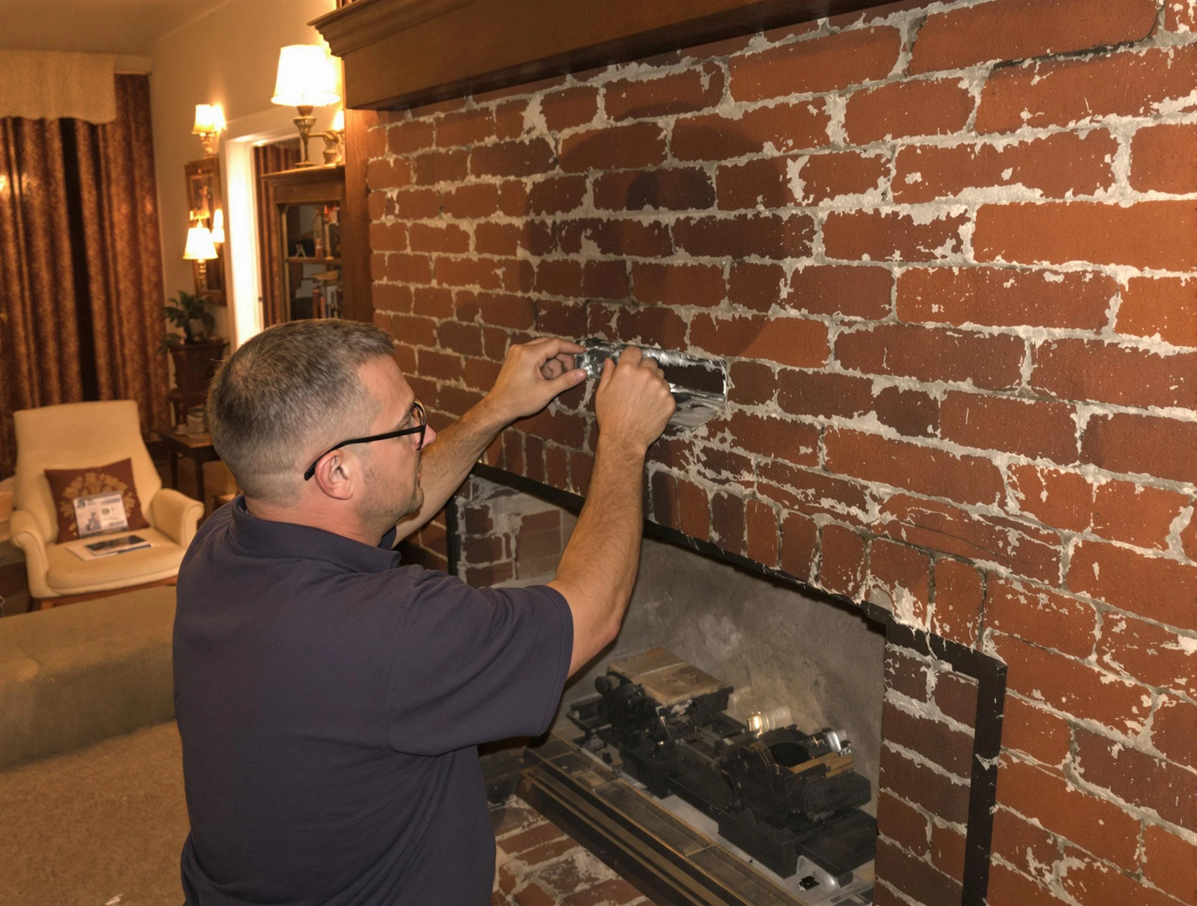 Loveland Chimney Sweep expert fixing a fireplace in Loveland, CO